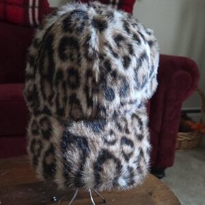 Leopard Print Faux Fur Hat